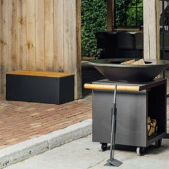 Banc Acier Laqué Noir Et Bois De Teck - Ofyr -Broil King Grill Promos Boutique banc noir teck 2020000022336 2