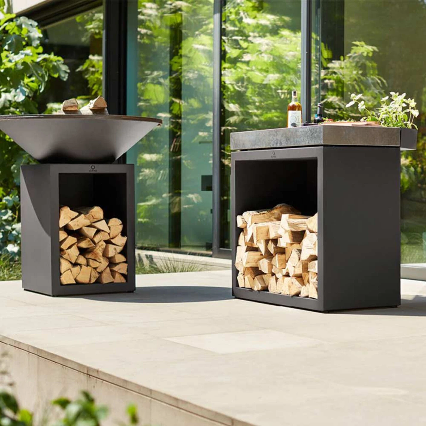 Billot Noir 90 Cm Céramique Anthracite - Ofyr 2 Billot Noir 90 Cm Céramique Anthracite - Ofyr – Image 2