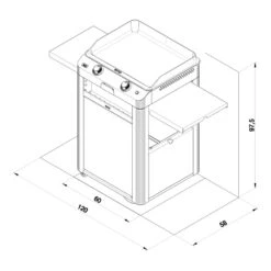 Combo Plancha Gaz Fusion 60 Inox Marin 2 Brûleurs Avec Chariot - ENO -Broil King Grill Promos Boutique combo fusion 60 inox eno 3224780043386 6