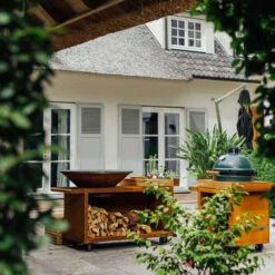 Brasero Plancha Island Corten PRO 100 Bois De Teck + Housse - Ofyr -Broil King Grill Promos Boutique ofyr island pro 100 teck 2020000022121 4