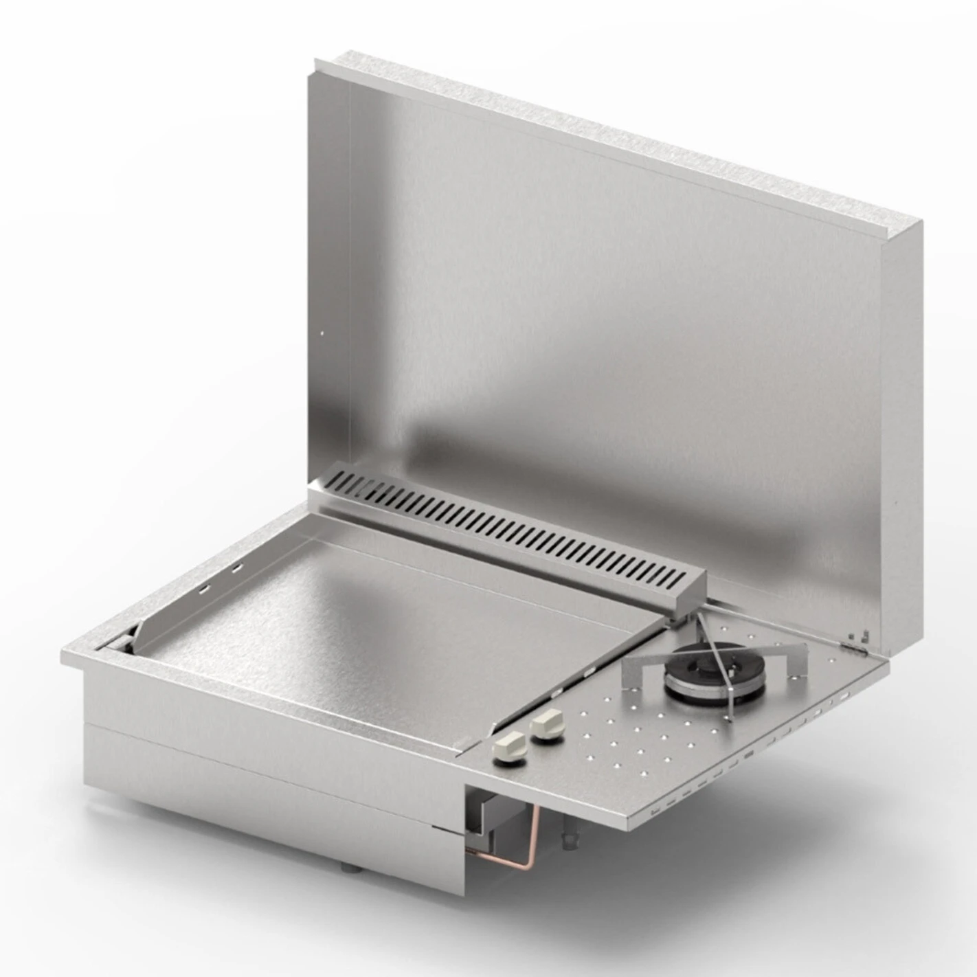 Plancha Inox Gaz Encastrable Oasi 55 Lisse Feu Dual - Planet 1 Plancha Inox Gaz Encastrable Oasi 55 Lisse Feu Dual - Planet