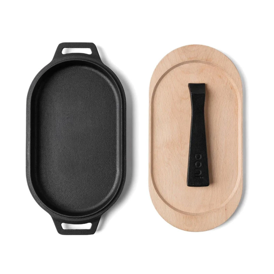 Poêle Ovale Fonte + Manche Amovible + Base En Bois - Ooni 3 Poêle Ovale Fonte + Manche Amovible + Base En Bois - Ooni – Image 3