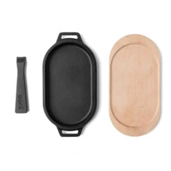 Poêle Ovale Fonte + Manche Amovible + Base En Bois - Ooni 10 Poêle Ovale Fonte + Manche Amovible + Base En Bois - Ooni -Broil King Grill Promos Boutique poele ovale fonte ooni 5060568342023 3
