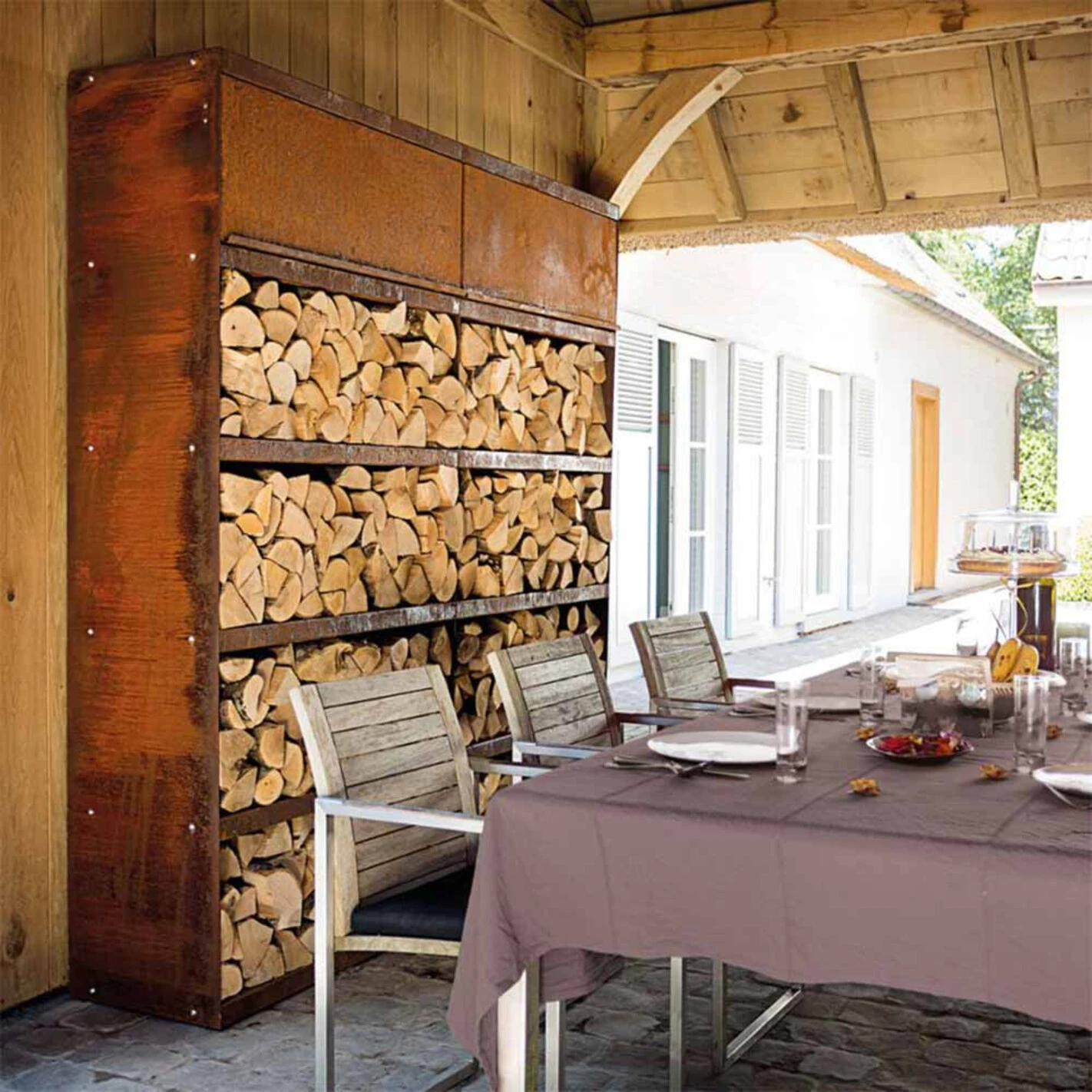 Etagère Range Bois Corten 200 - Ofyr 2 Etagère Range Bois Corten 200 - Ofyr – Image 2