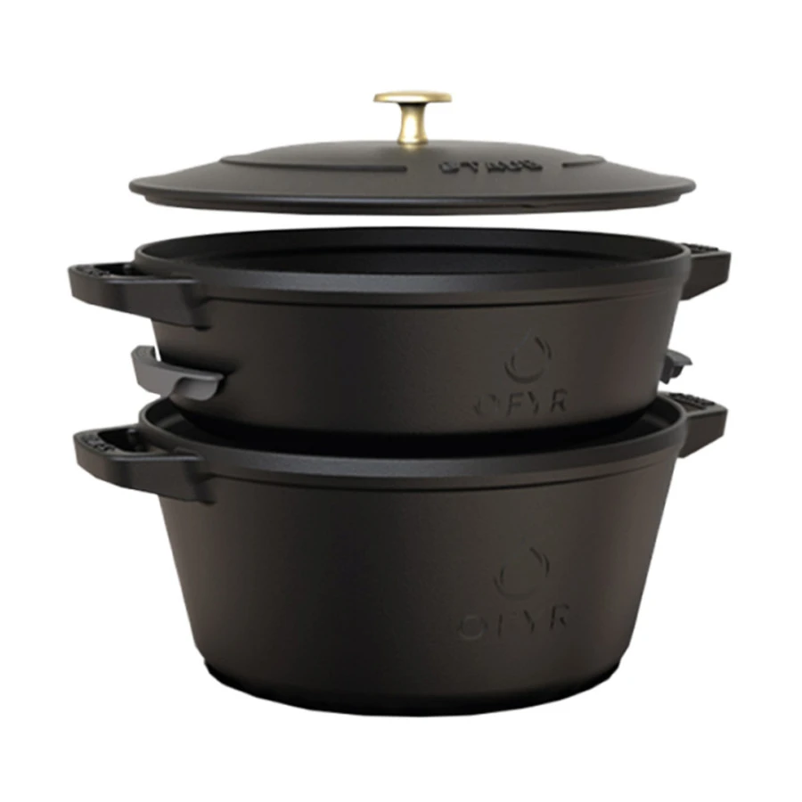 Set De 2 Cocottes En Fonte Staub Empilables - Ofyr 1 Set De 2 Cocottes En Fonte Staub Empilables - Ofyr